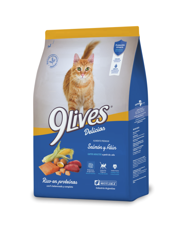 9 LIVES GATO SALMON Y ATUN 15KG
