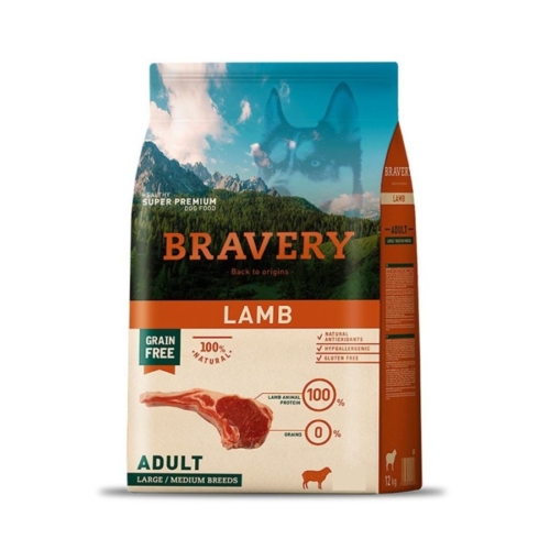 BRAVERY CORDERO PERRO ADULTO 12KG