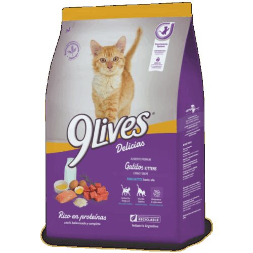 9 LIVES GATITO CARNE Y LECHE 8KG