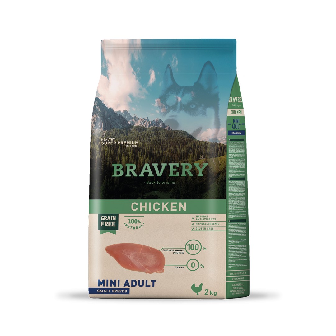 BRAVERY POLLO ADULTO RAZA PEQUEÑA 2KG