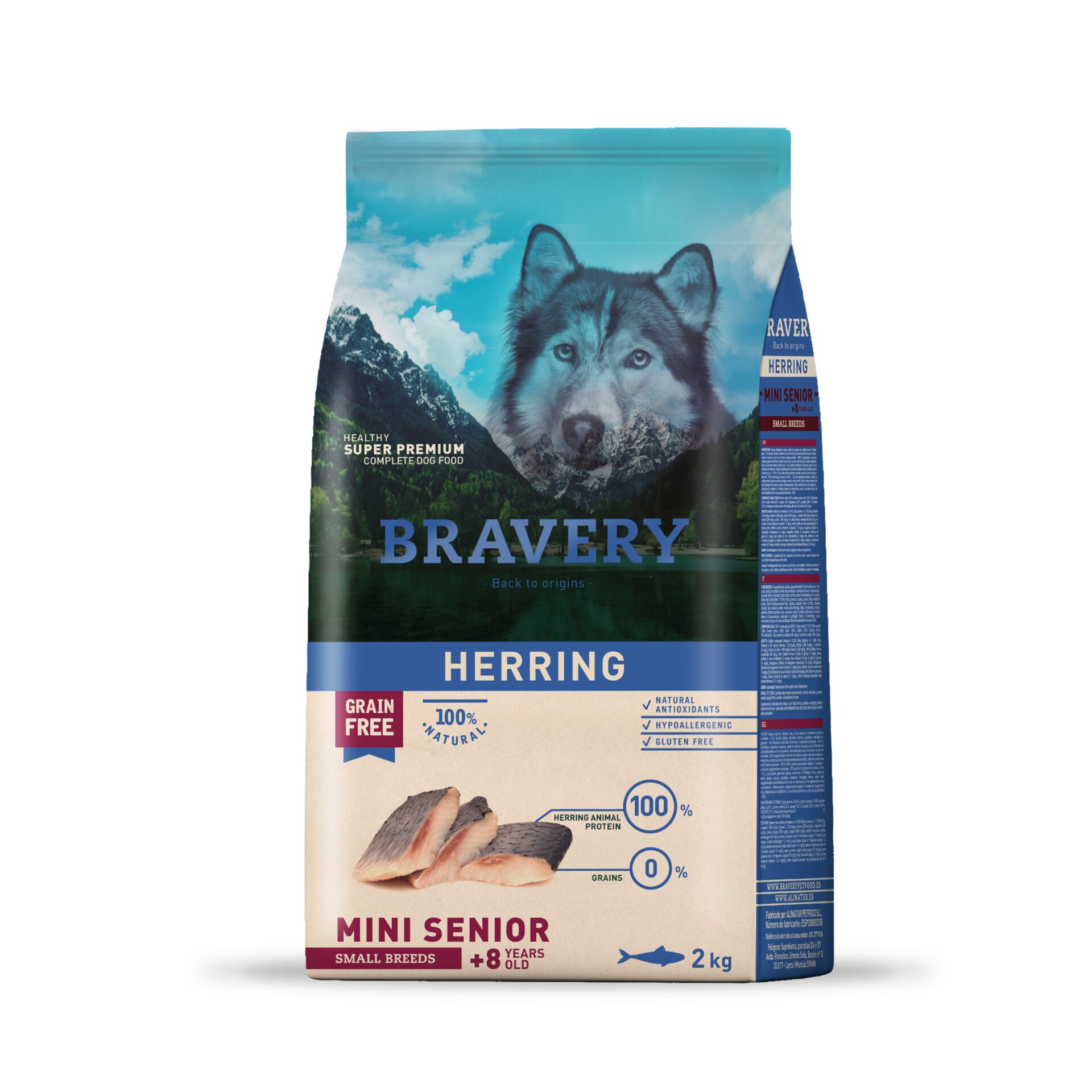 BRAVERY HERRING (ARENQUE) PERRO SENIOR RAZA PEQUEÑA 2KG