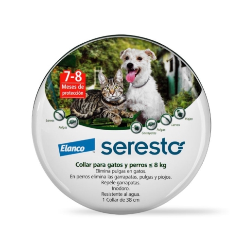 SERESTO COLLAR PARA PERRO Y GATO MENOS DE 8KG