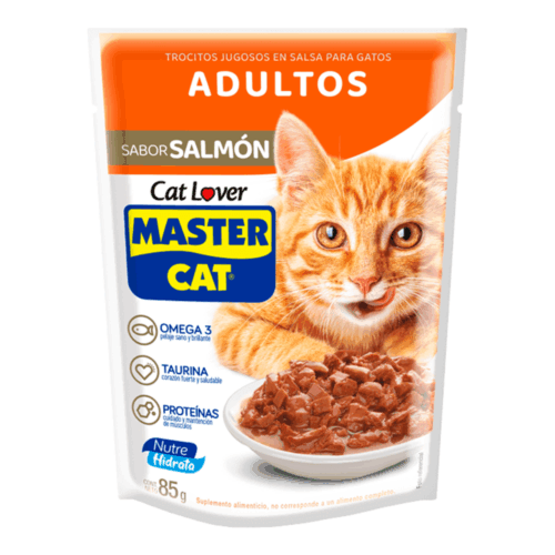 SOBRE MASTER CAT TROCITOS JUGOSOS SALMON 85GR