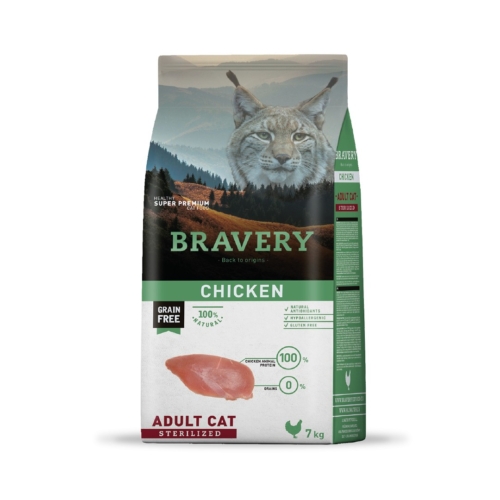 BRAVERY POLLO GATO ESTERILIZADO 7KG