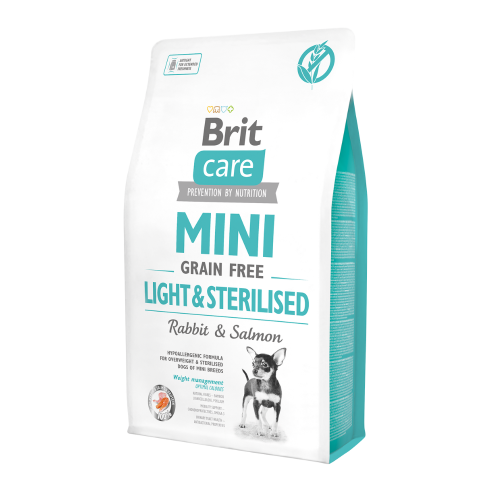 BRIT CARE MINI GF LIGHT & STERILISED RABBIT & SALMON 2KG