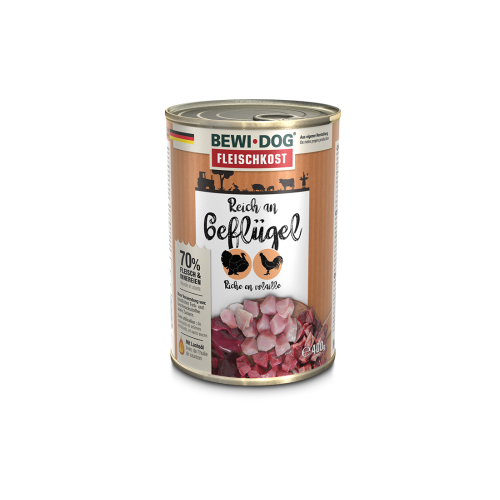 LATA BEWI DOG RICO EN AVE 400GR
