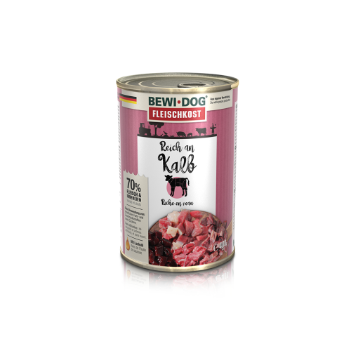 LATA BEWI DOG RICO EN TERNERA 400GR