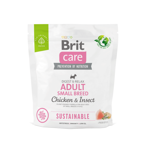 BRIT CARE SUSTAINABLE ADULT SMALL BREED CHICKEN AND INSECT 1KG