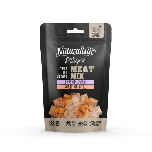 NATURALISTIC MEATMIX CORDERO CON ESPINACA & VACUNO CON MANZANA 100GR