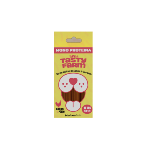 TASTY FARM SALCHICHA DE POLLO MONOPROTEICA 15GR (10 UN)