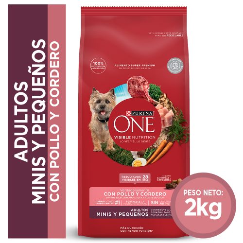 PURINA ONE ADULTO RAZAS PEQUEÑAS CORDERO 2KG
