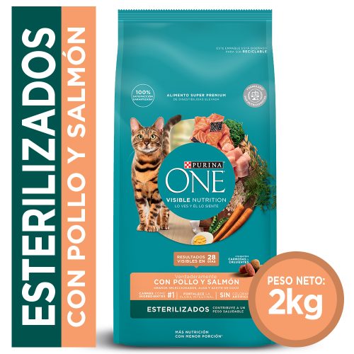PURINA ONE GATO ESTERILIZADO SALMON 2KG